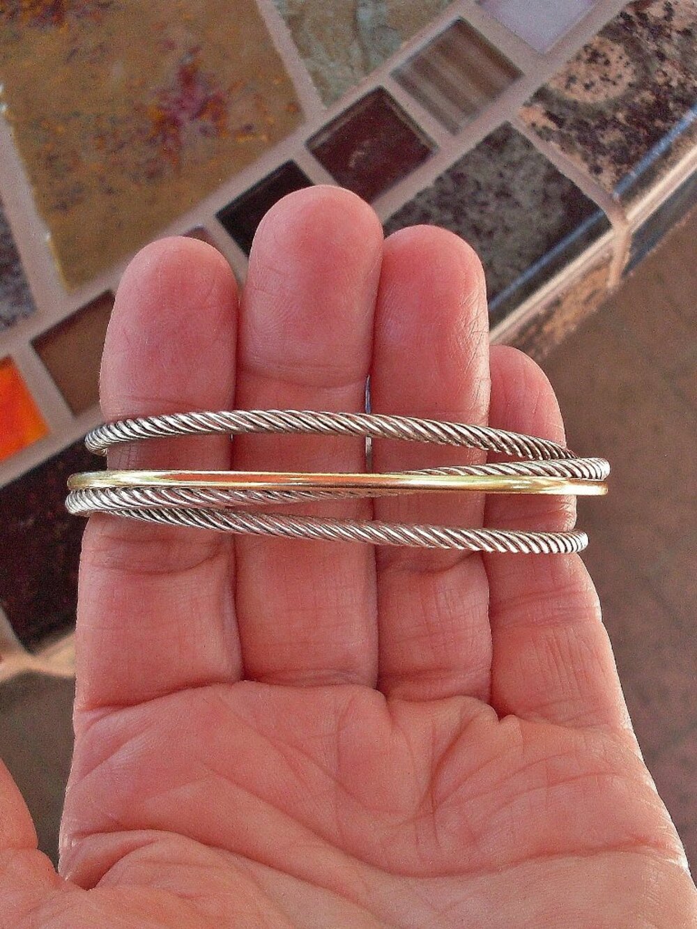 Retired David Yurman Four Row Crossover Cable Cuff Bracelet - Gift Boxed - Picture 3 of 11